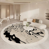 YICKYUE - Round Beige Minimalism Rug Luxurious Living Room Carpet High Quality Bedroom Study Rugs Soft Comfortable Bedside Carpets Tapete