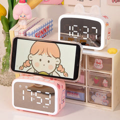 W&G Ins Digital Clock Snooze Clock Students Wake-up Clock Desktop Decoration Electronic Clock Swing Up Children Smart Alarm