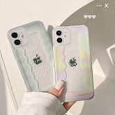 Colorful Wave pattern rainbow cute phone case for iphone 7 8 xs max x xr 12 mini 11 pro max lovely cover women gril funda shell