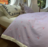 YICKYUE - Fashion purple cherry beding set 1.2 1.5 1.8 2.0,twin full queen king brief cotton home textile bed sheet pillowcase quilt cover
