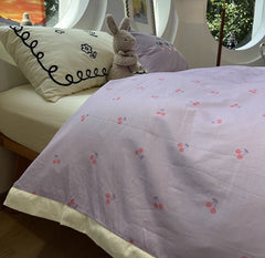 YICKYUE - Fashion purple cherry beding set 1.2 1.5 1.8 2.0,twin full queen king brief cotton home textile bed sheet pillowcase quilt cover