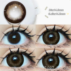 YICKYUE - 1Pair Lenses Cosmetic Color Contact Lenses for Eyes Beauty Pupils Blue Grey Brown Eye Color Lenses with Lens Container