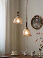 YICKYUE - Japanese Cracked Glass Pendant Lights Hanging Lamp Vintage Brass for Bar Dining Table Bedside Bedroom Small Chandelier