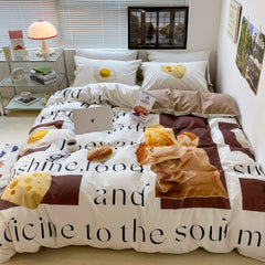 YICKYUE -Household Fashion Simple Pure Cotton 3D Printing Bedding