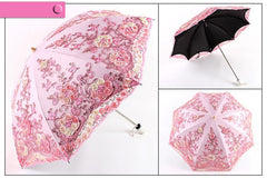 New Fashion Luxury Flower Umbrella Rain Women Dual Folding Double Layer Lace Up Parasol Luxury Brand High-end Wedding Umbrellas