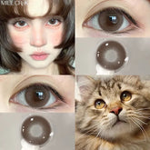 YICKYUE - 1 Pair Brown Colored Contact Lenses with Myopia 0~-8.00 Degree Natural Cosmetic Beauty Pupil Soft Circle Color Lenses