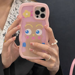 Unique Candy Color Pink Border Shockproof Phone Case For iPhone 12 13 11 Pro Max XR X XS Max Japan Cartoon Funny Back Cover Gift