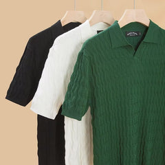 Hearujoy New Fashion Knit Polo Shirts Men Korean Style Slim Fit Solid Short Sleeve Top Summer Trend Premium Polos Tshitrt For Mens