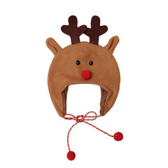 Christmas Adult Children Hat Kids Flannel Fabric Long Shoelace Cartoon Snowman Elk Cap Santa Hat Christmas Thick Fur Hat