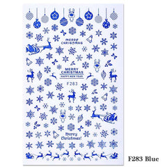 1pcs Christmas Nail Stickers Decals Snow Flakes Xmas Wraps Snowman Winter Nail Art Decorations Manicure Tools Sliders BEF281-284