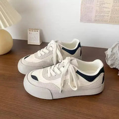 YICKYUE - Women's Retro Sports Shoes Thick Bottom Comfortable Casual Sneakers Spring Autumn New Style Mella White Shoes Rubber Sole