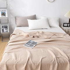 Waffle Plaid Cotton Blanket for Bed Gauze Thin Towel Quilt Queen King Quilted Bedspread Blanket Throw Bed Sofa Cover Bedding