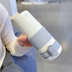 430ml Korean Stainless Steel Coffee Thermal Mugs Portable Insulated Vacuum Flask Travel Leak-Proof Water Bottle With Straw Gift