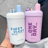 Yickyue 400ml Cute Thermos Water Bottle For Children Stainless Steel Kawaii Thermal Coffee Mug For Girl Travel Sport Vacuum Cup