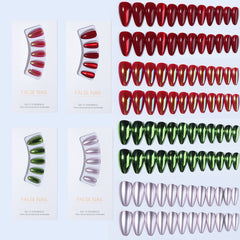 YICKYUE - 96pcs(4 boxes) French long almond nail fake nail, press nails, fake nails, suitable for women and girls y2k