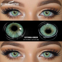 YICKYUE - 1pair Myopia Lenses Colored Contact Lenses with Degree Natural Contacts Prescription Lenses Yearly Cosmetic Eye Pupils