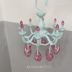 Kawaii Korean Style Girl Heart Retro Crystal Chandelier Shape Clothes Rack Cute Student Bedroom Clothespin Decoration Rack
