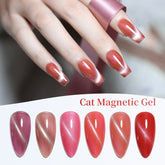 YICKYUE - 10ml UV Cat Eye Polish Gel Nail Gold Rose Color Magnetic Semi Permanent Cat Eye Gel Varnishes Nail Art Soak Off Manicure