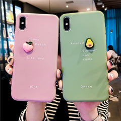 Cute 3D Avocado Candy Color Ultra Thin Phone Soft Case For iPhone 11 Pro Max X Xs XR 7 8 Plus SE Solid Color Silicone Cover
