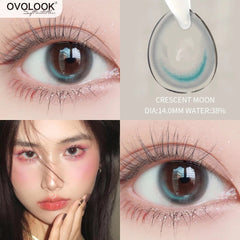 YICKYUE - (2PCS)1 Pair Lenses Eye Color Contact Lenses with Diopter 10 Colors Comestic Natural Beauty Pupils Free Ship Yealy Use