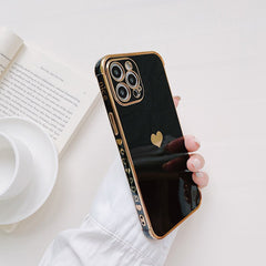 Luxury Plating Love Soft Case For iPhone 11 12 13 Pro Max Mini XR X XS 7 8 Plus SE 2 2020 Solid Color Silicone Shockproof Cover