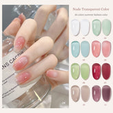 Yickyue 15ml Jelly Nude Nail Gel Polish 36 Colors Semi Transparent Summer Ice Through Gel Pink Blue Soak Off UV LED Nail Gel Varnish
