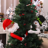 YICKYUE - Christmas Tree Ornament Cute Hugs The Tree Doll, Santa Claus Snowman, Festive Decor Noel Atmosphere Cloth Xmas New Year 2025