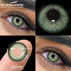 YICKYUE - 2pcs New Colored Contact Lenses Fashion Yearly Green Eyes Lenses Natural Blue Eye Lenses Gray Pupils Lens Free Shipping