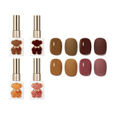 Yickyue Annies Factory Direct Sale 15ml Lucky Coffee Color Bear Nail Polish One Bottle In one Color UV Gel Soak Off