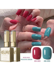 YICKYUE - 2025 new style red rose red peacock green nail polish gel two-color small set series whitening popular nail salon use