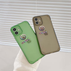 Gradient smiley happy phone case for iphone 12 11 pro max mini 7 8 plus se x xs max xr cute cartoon cover capa shell funda