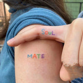 Waterproof Temporary Tattoo Sticker Colorful Alphabet Tattoo Flash Tattoo Finger Female