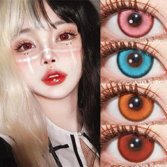 YICKYUE - 2pcs Graded Colored Contact Lenses JeweLens Anime Cosplay Softlens 14.2mm