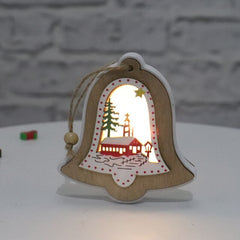 New Christmas Ornaments Christmas Lights Luminous Wooden Pendant Cute Small Christmas Gift Decoration Ornaments