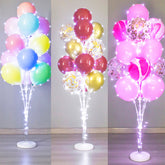 YICKYUE - 13Tubes LED Glow Balloon Stand Holder Balloon Stick Happy Birthday Balloon Kids Baby Shower Adult Wedding Party Decoration
