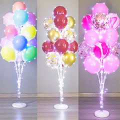 YICKYUE - 13Tubes LED Glow Balloon Stand Holder Balloon Stick Happy Birthday Balloon Kids Baby Shower Adult Wedding Party Decoration