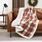 Yickyue Sherpa Fleece Throw Blanket Reversible Plush Fluffy Lattice Flannel Blankets Winter Warming Blanket for Sofa Couch Bed