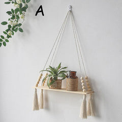 Bohemia Home Decor Wood Shelves Wall Decor Wall Shelf Floating Wall Decoration Room Decor Hanging Shelves Supports Candle Holder