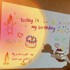 Birthday Party Projection Lamp Cake Atmosphere Light Projector Light Happy Birthday Ornaments Party Supplies Gift lampara