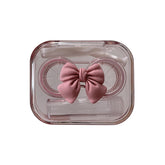 Japanese Small Contact Lense Storage Box Contact Lens Case Portable Ins Bow Transparent Cosmetic Contact Lense Box Female Cute