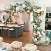 YICKYUE - 119Pcs Vintage Green White Gold Latex Balloon Garland Arch Kit for Kids Jungle Birthday Party Baby Shower Wedding Decorations