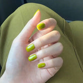 Press On Nails Short Pure Color Short Avocado Green Wearing Nail Finished Fake Nail Nail Patch TN