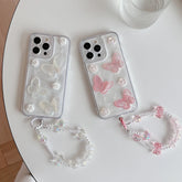 YICKYUE - 3D Butterfly Bracelet Phone Case For iPhone 16 15 14 13 12 11 Pro X XR XS Max 7 8 plus Soft TPU Shockproof Back Cover