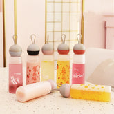 Plastic Kawaii Cup Water Bottle BPA Free Transparent Water Bottles Reusable Tumbler Cup Frosted Outdoor Sport Travel Bottle