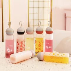 Plastic Kawaii Cup Water Bottle BPA Free Transparent Water Bottles Reusable Tumbler Cup Frosted Outdoor Sport Travel Bottle