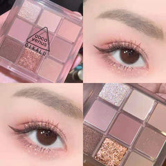 9 Colors Matte Glitter Eyeshadow Palette Waterproof Long-lasting Shimmer Eye Shadow Pigment Nude Shiny Eyeshadow Makeup Cosmetic