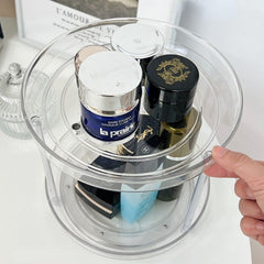Desktop Rotating Storage Rack Organizer Multi-layer Acrylic Cosmetic Jewelry Storage Rack Makeup Display Stand Kitchen Organizer