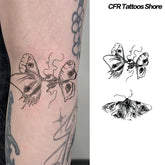 YICKYUE - Dark Goth Fake Tatto Moth Butterfly Herbal Juice Tattoo Stickers Temporary Tattoos Arm Waterproof Art Charm Ive Sticker Hotwife