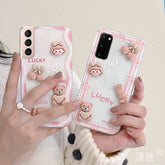 For Samsung Galaxy S21 plus s22+ soft case fashion 3D pink girl s20 cute cartoon shell s21 ultra simple cover kawaii sister gift
