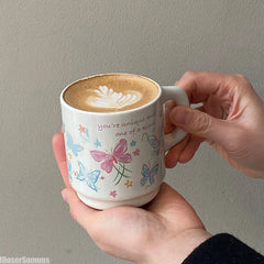 YICKYUE - Mug Ceramic Universal Handicraft Festival Party Simple Modern Design Elegant Luxury Cute Coffee Cup Natural Nordic Style Home